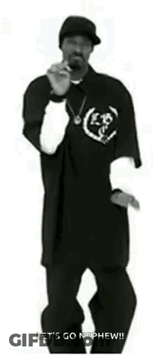 Snoop Dogg Is Dancing In A Black And White Photo And Says Let 'S Go Nephew . GIF
