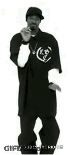 Snoop Dogg Is Dancing In A Black And White Photo With The Caption Oh The Dudes Are Riding GIF