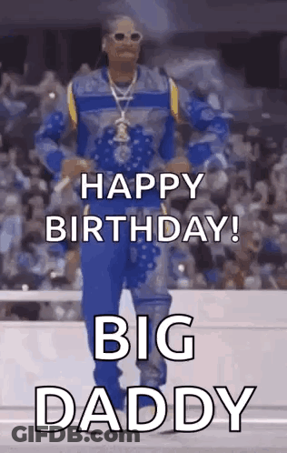 Snoop Dogg Is Dancing In Front Of A Crowd And Saying `` Happy Birthday Big Daddy '' . GIF