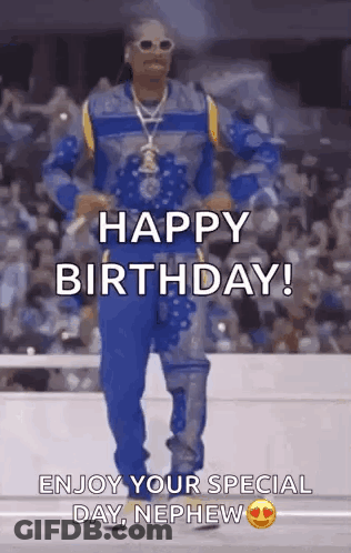 Snoop Dogg Is Dancing In Front Of A Crowd And Says Happy Birthday ! Enjoy Your Special Day , Nephew . GIF