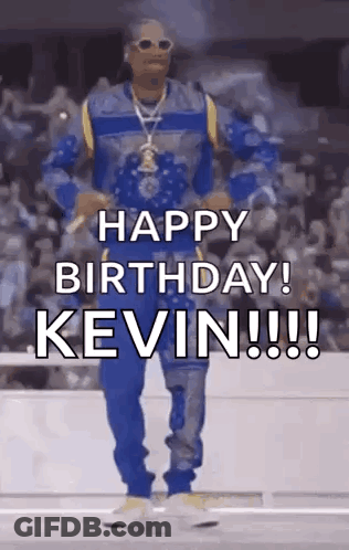 Snoop Dogg Is Dancing In Front Of A Crowd And Says `` Happy Birthday Kevin ! '' GIF