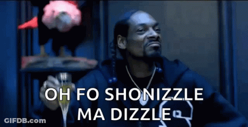 Snoop Dogg Is Holding A Glass Of Champagne And Says " Oh Fo Shonizzle Ma Dizzle " GIF