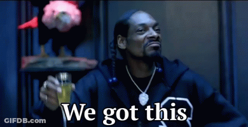 Snoop Dogg Is Holding A Glass Of Champagne With The Words We Got This Below Him GIF