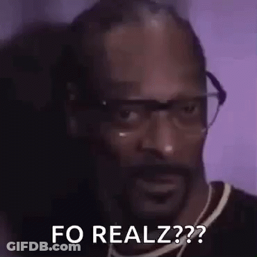 Snoop Dogg Is Wearing Glasses And A Necklace And Says `` Fo Realz ? '' GIF
