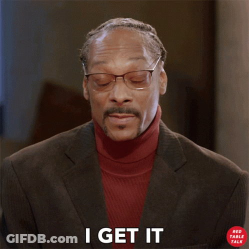Snoop Dogg Is Wearing Glasses And A Red Turtleneck And Says I Get It GIF