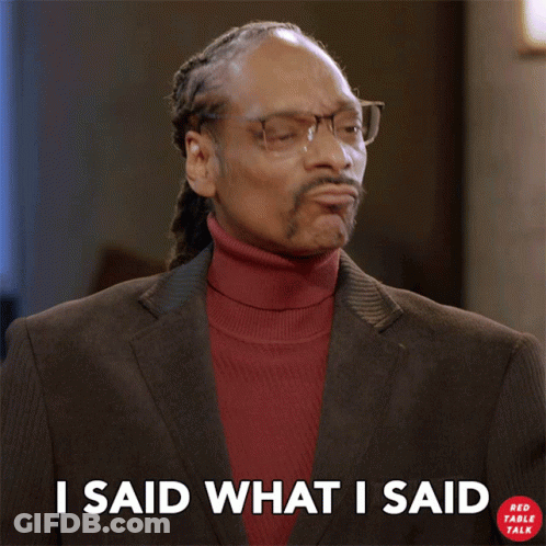 Snoop Dogg Is Wearing Glasses And A Red Turtleneck Sweater And Says I Said What I Said GIF