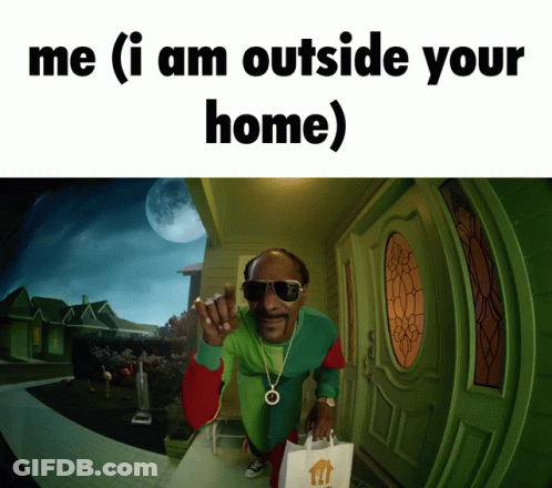 Snoop Dogg Outside Green Door GIF