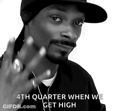 Snoop Dogg Says " 4Th Quarter When We Get High " In This Black And White Photo GIF