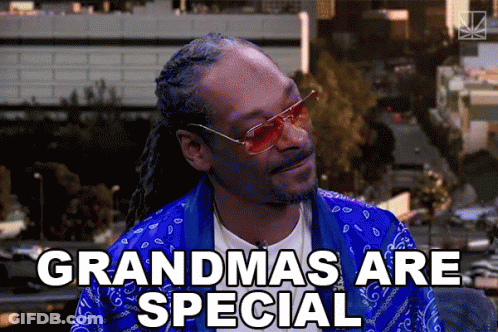 Snoop Dogg Sunglasses Blue Bandana Saying Grandmas Are Special GIF