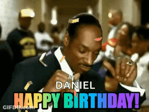 Snoop Dogg Wishing Daniel Happy Birthday With Confetti GIF