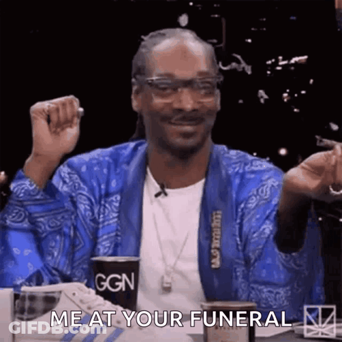 Snoop Dogg With Hands Up And Coffee GIF