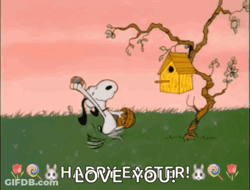 Snoopy And Birdhouse I Love Your GIF