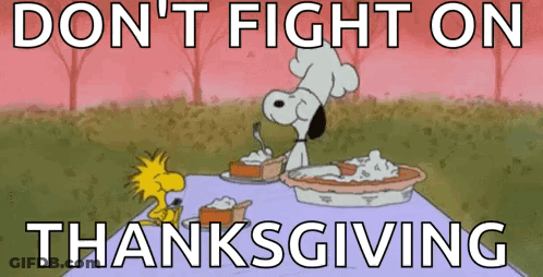 Snoopy And Woodstock Are Sitting On A Picnic Blanket Eating A Pumpkin Pie . GIF