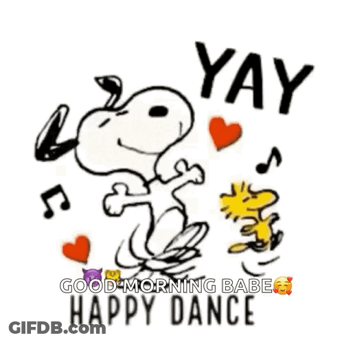 Snoopy And Woodstock Dancing Good Morning GIF