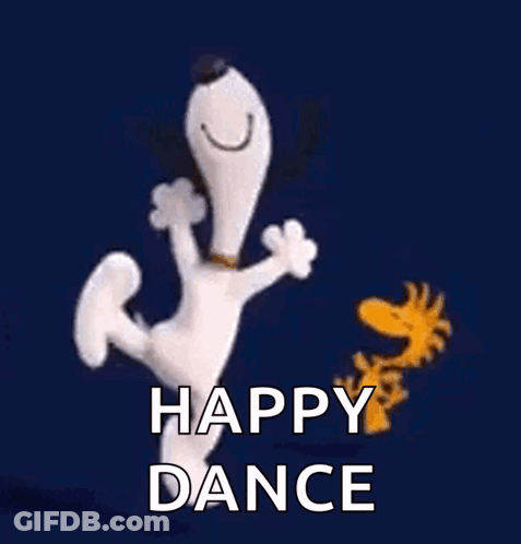 Snoopy And Woodstock Dancing Happy Dance GIF