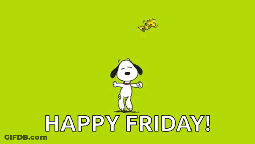 Snoopy And Woodstock Dancing Happy Friday GIF