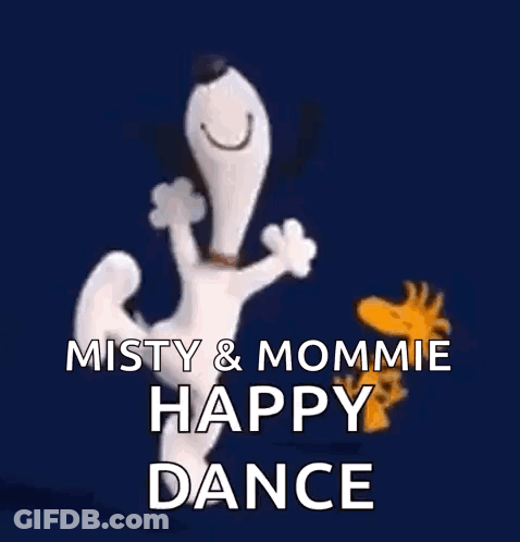 Snoopy And Woodstock Dancing Happy GIF