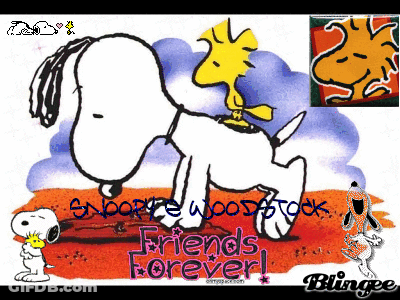 Snoopy And Woodstock Friends Forever GIF