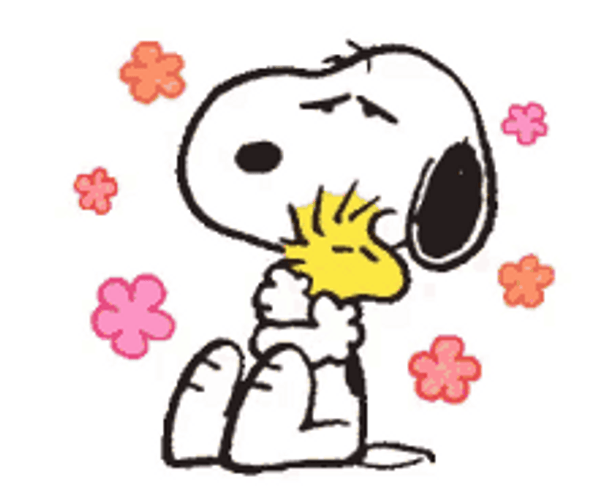 Snoopy And Woodstock Peanuts Movie Comfort Hug GIF