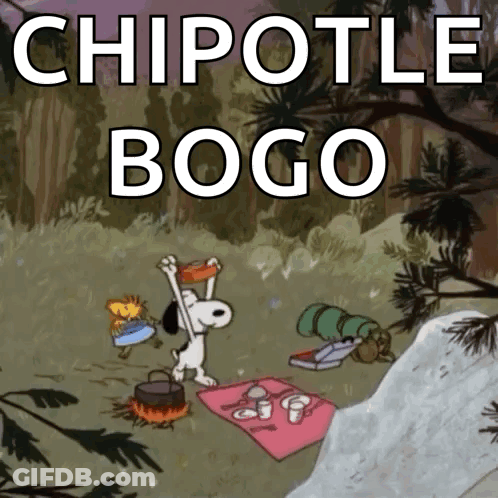 Snoopy And Woodstock Picnic Chipotle Bogo GIF