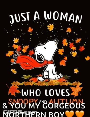 Snoopy Autumn Leaves Just A Woman Who Loves Snoopy And Autumn GIF