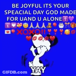 Snoopy Be Joyful On Yellow Background GIF