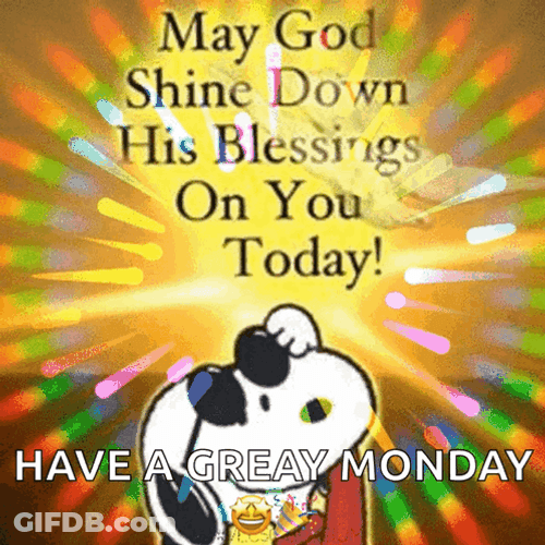 Snoopy Blessed Monday Greetings GIF
