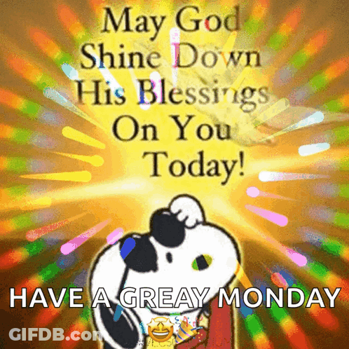 Snoopy Blessings Happy Monday GIF