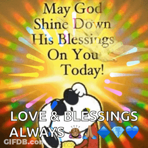 Snoopy Blessings May God Shine GIF