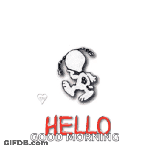 Snoopy Blowing Hearts Bonjour GIF