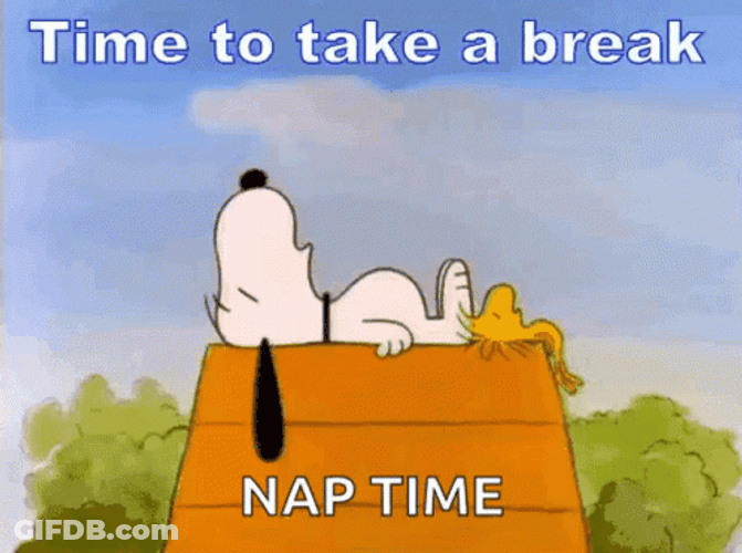 Snoopy Break Time GIF