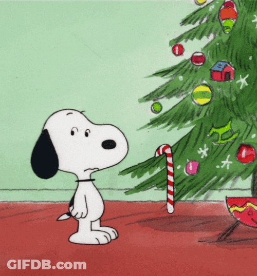 Snoopy Candy Cane GIF