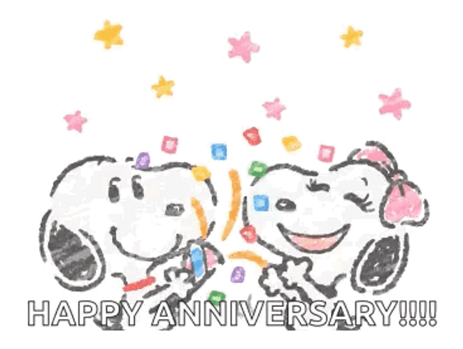 Snoopy Celebrate Funny Happy Anniversary GIF