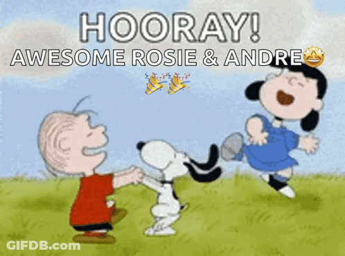 Snoopy Charlie Brown And Lucy Saying Hooray GIF
