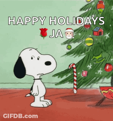 Snoopy Christmas Tree Happy Holidays GIF