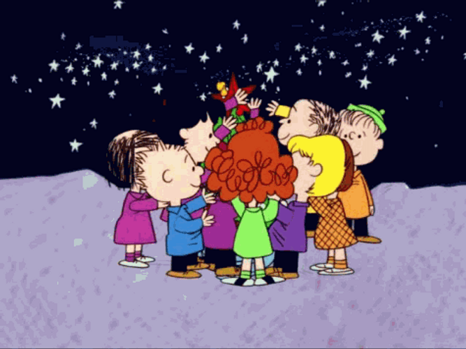 Snoopy Christmas Tree Making GIF