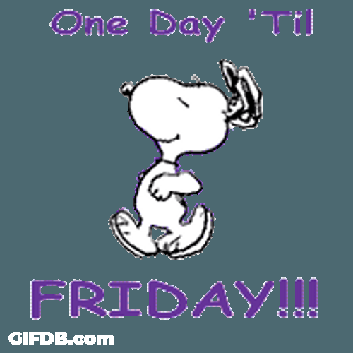 Snoopy Counting Days Til It's Almost Friday GIF