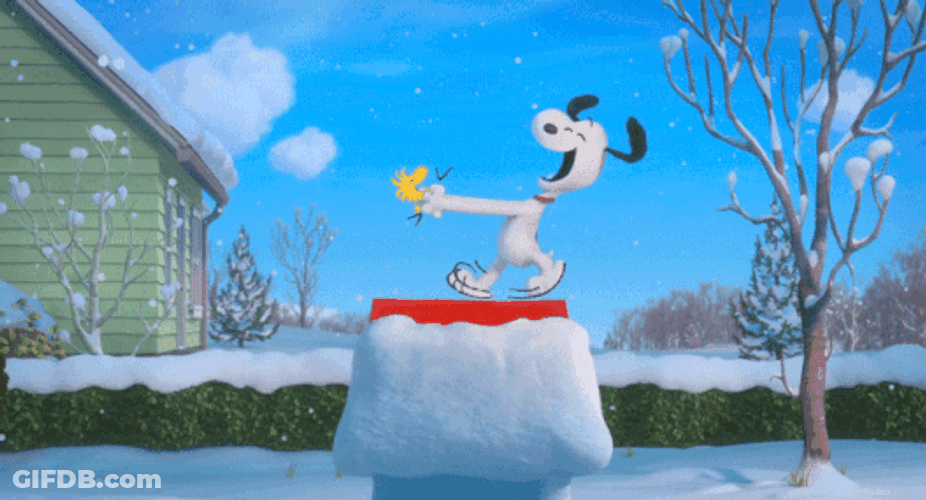 Snoopy Dance On Snow GIF