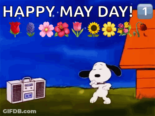 Snoopy Dancing Happy May Day GIF