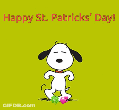 Snoopy Dancing Happy St Patrick's Day GIF