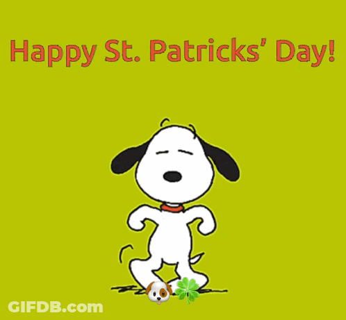Snoopy Dancing Happy St. Patrick's Day GIF
