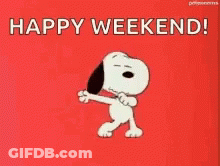 Snoopy Dancing Happy Weekend GIF