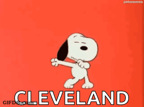 Snoopy Dancing In Front Of Cleveland GIF