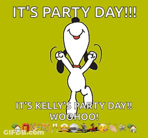 Snoopy Dancing It's Party Day GIF