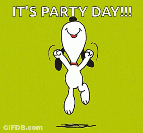 Snoopy Dancing It's Party Day GIF