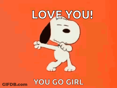 Snoopy Dancing Love You You Go Girl GIF