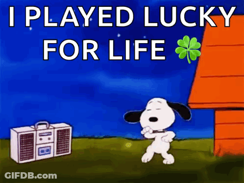 Snoopy Dancing Lucky For Life GIF