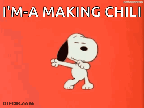 Snoopy Dancing Making Chili GIF