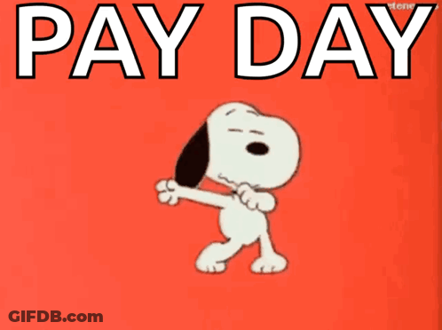 Snoopy Dancing Pay Day GIF