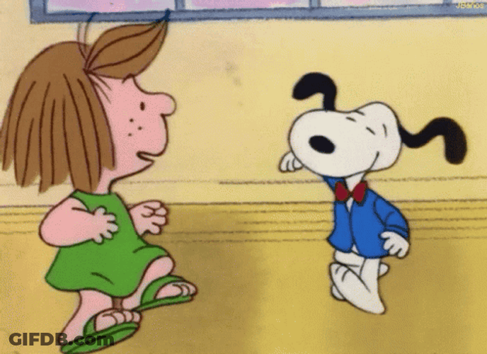 Snoopy Dancing Peppermint Patty GIF